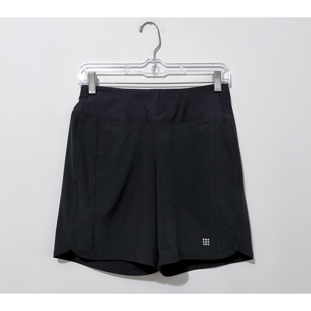 Title Nine Anti-Run-7" Womens Shorts XS Black Pockets Elastic Waist Drawstring - Picture 2 of 13